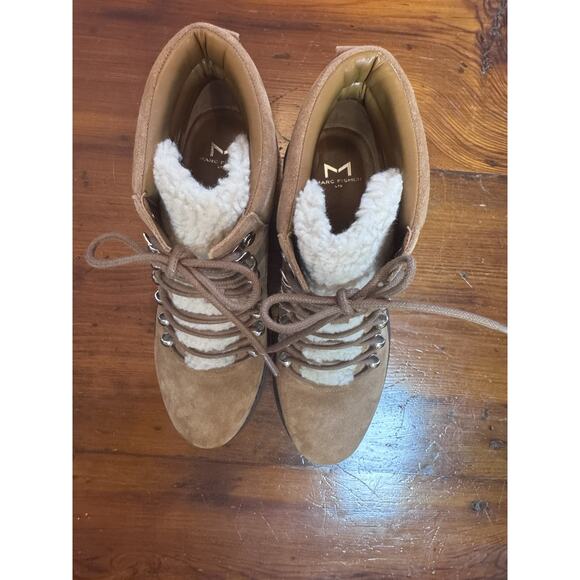 MARC FISHER LTD NAIRY FAUX FUR TRIM HIKING BOOTS IN BROWN NEW WOMEN'S SIZE 9 - Picture 16 of 16